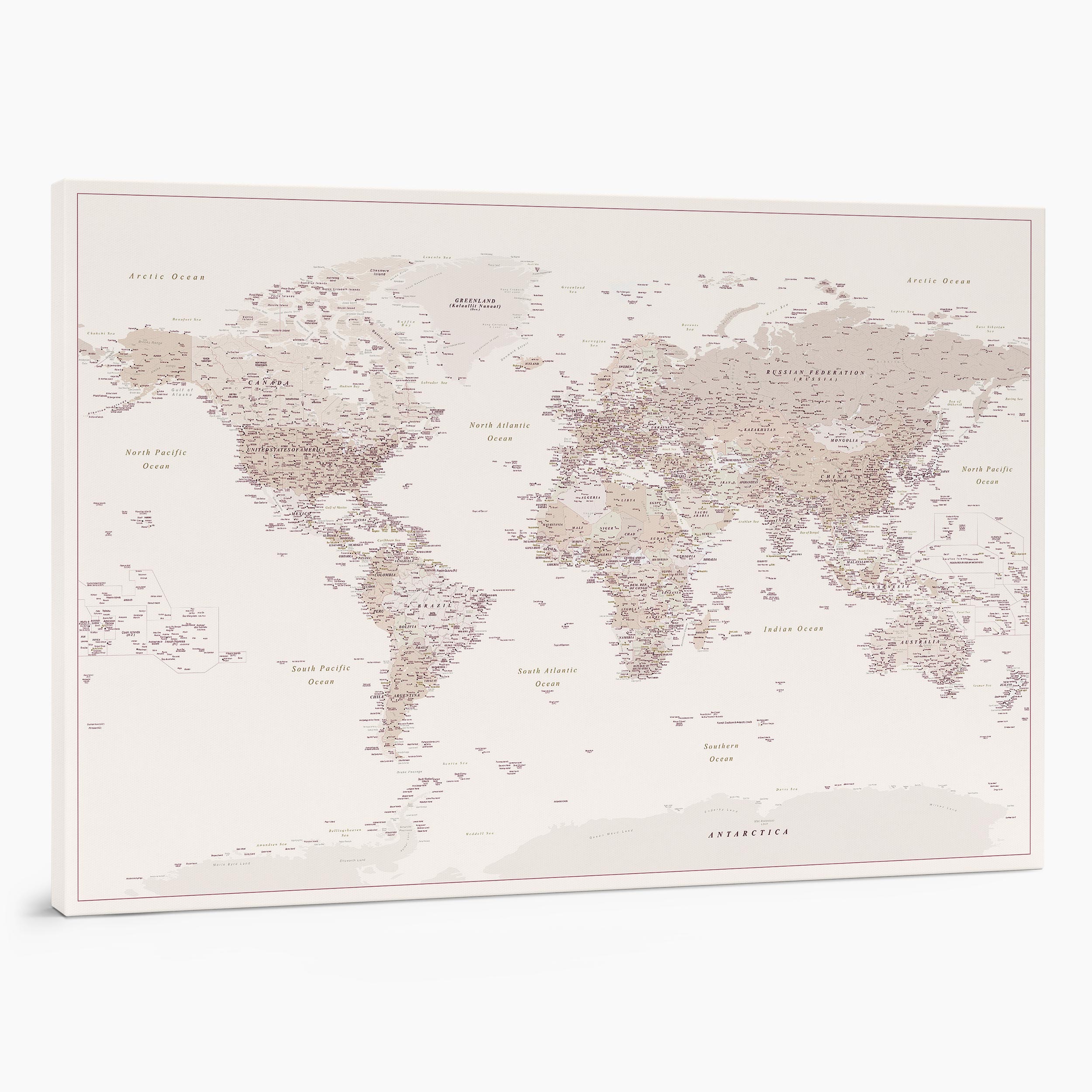 Push Pin World Map (Pin Board) - Desert Sunrise24 x 16
