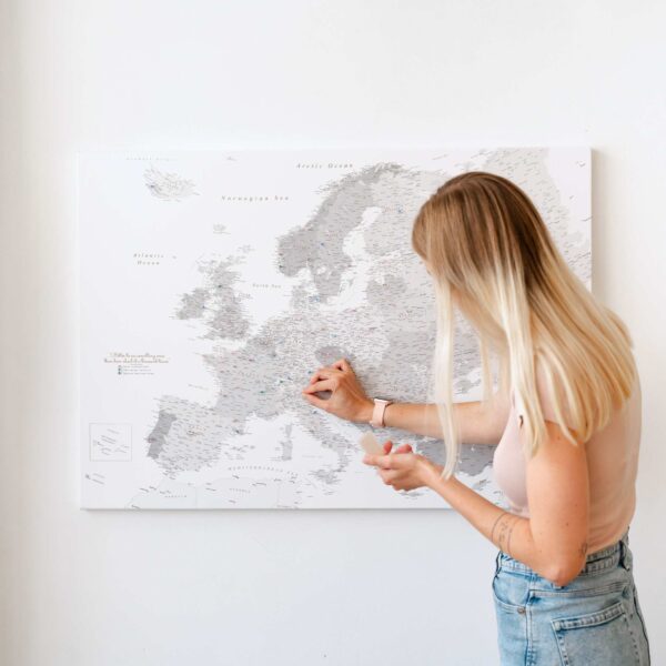 europe couple travel map with pins gray 5eu