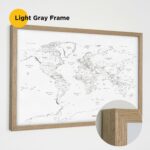 light gray frame framed push pin world map 1MP