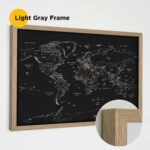 light gray frame framed push pin world map 2MP