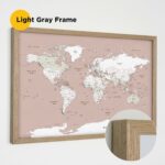 light gray frame framed push pin world map 3MP