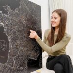 canvas map of france with cities and regions with pins black 6fr