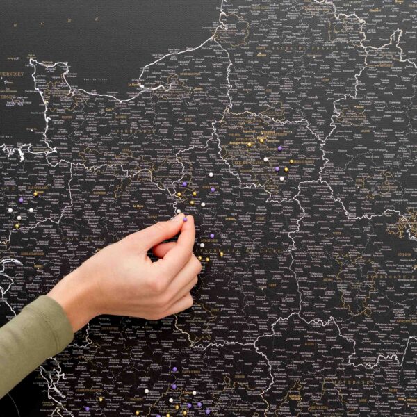 push pin detailed france travel map black 6fr