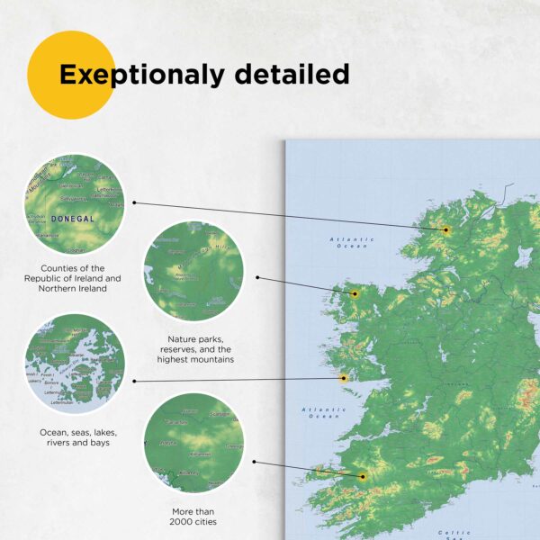 7IE-Push Pin Ireland Map – Natural details
