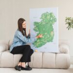 detailed ireland wall map with pins to mark travels 7ie