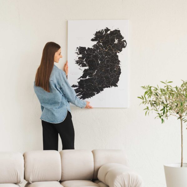 large detailed ireland map wall art with pins 4ie