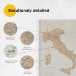 detailed italy travel map pin board 3it