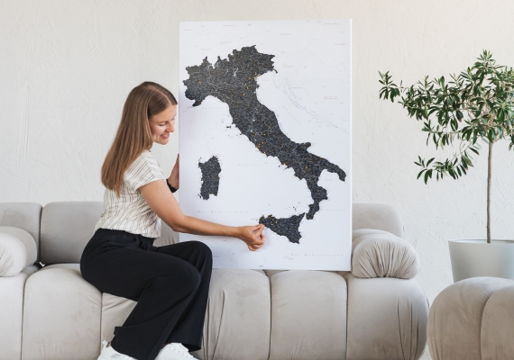 italy themed travel gift map canvas 4it