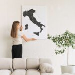 italy wall map pin board canvas black 4it