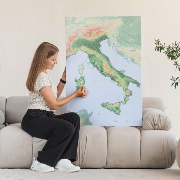 large italy wall map canvas with pins 7it