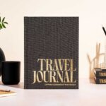 dark gray travel journal book